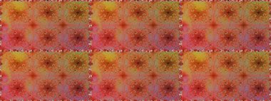 Raster Çiçek İllüstrasyonu 'nun şirin tekstili. Kahverengi ve turuncu renklerdeki etnik çiçeklerin pürüzsüz deseni.