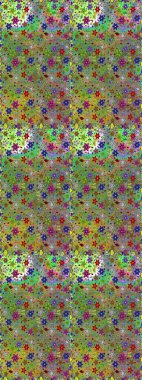 Çiçeksiz desenli, suluboya elle çizilmiş elementler. Parlak renkli fantezi çiçekleri, yapraklar, yeşil ve kahverengi renkli tomurcuklar yeşil ve kahverengi.