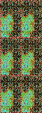 Barok tarzında duvar kağıdı tasarımı için kusursuz damaske deseni arkaplanı. Süslü raster dekorasyonu. Altın elementlerle yeşil renklerde altın desen.