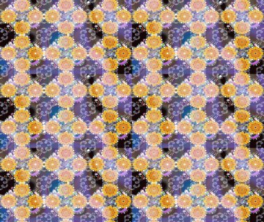 Bej renklerde. Raster illüstrasyonu. Çiçek buketleriyle klasik tarzda eskiz deseni.