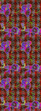 Soyut etnik raster çizim kalıbı. Kabile sanatı boho baskısı, klasik çiçek arkaplanı. Arkaplan dokusu, duvar kağıdı, kırmızı ve gri renkli çiçek teması.