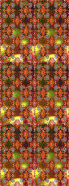 Sevimli çiçek raster deseni. Renkli Yaz Temalı Kusursuz Arkaplan. Düz Çiçek Elementleri Tasarımı. Kahverengi ve turuncu renkte çiçekler.