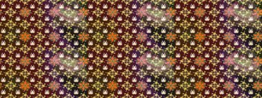 Renkli Bahar Teması eskiz kalıbı. Güzel kumaş deseni. Raster illüstrasyonundaki çiçek desenli çizim. Düz Çiçek Elementleri Tasarımı.