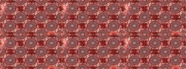 Raster - stok. Kusursuz bir arka plan modeli. Vadinin kırmızı ve kahverengi renkli çiçekleri. Suluboya, elle çizilmiş.