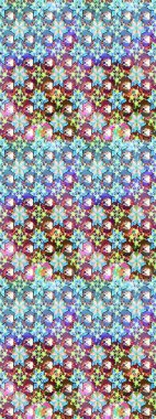 Raster illüstrasyonu. Asya tekstil tarzında. Raster illüstrasyonu. Çiçek desenli çizim. Mavi renkte çiçekler.