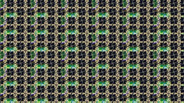 Çiçek ve yapraklı karalama şeklinde Raster çiçek deseni. Raster illüstrasyonu. Nazikçe, bahar çiçekleri siyah renklerde.