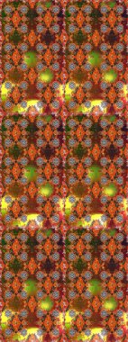 Sevimli çiçek raster deseni. Renkli Yaz Temalı Kusursuz Arkaplan. Düz Çiçek Elementleri Tasarımı. Kahverengi ve turuncu renkte çiçekler.