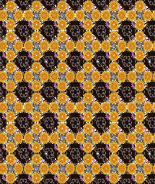 Renkli Bahar Teması eskiz kalıbı. Sarı renkli çiçekler. Düz Çiçek Elementleri Tasarımı. Güzel çiçek deseni..