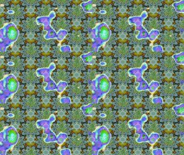 Soyut etnik raster çizim kalıbı. Vadinin yeşil renkli çiçekleri. Çiçekler..