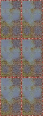 Kahverengi ve nötr renklerde etnik çiçeklerle kusursuz bir desen. Raster Çiçek İllüstrasyon Şirin Tekstil.