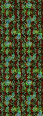 Düz Çiçek Elementleri Tasarımı. Raster illüstrasyonundaki çiçek desenli çizim. Renkli Bahar Teması eskiz kalıbı. Yeşil, kahverengi ve kırmızı renkte çiçekler.