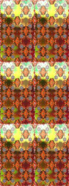 Raster - stok. Kahverengi ve turuncu çiçekli kusursuz desen, suluboya çiçek deseni, şirin çiçek, duvar kağıdı, kart veya kumaş için fayanslı.