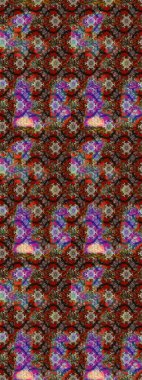 Kahverengi ve kırmızı renkte çiçekler. Raster illüstrasyonunda çiçek deseni çizimi.