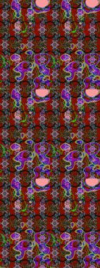 Modern stil dokusu. Çiçek desenli raster, kırmızı ve kahverengi çizgi grafik deseni soyut raster arkaplan.