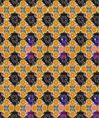 Küçük çiçekte güzel bir desen. Moda baskıları için zarif bir şablon. Küçük renkli çiçekler. Sarı çiçekli bahar çiçekleri. Motley illüstrasyonu.