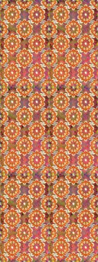 Altın çiçekli, pürüzsüz desen. Barok tarzında altın çiçekli süs. Turuncu renklerde altın element. Damask arkaplanı.