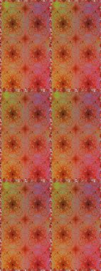 Renkli Bahar Temalı Kusursuz Arkaplan. Çiçeksel fantezi tasarımı, parlak bir arka planda, kusursuz bir desen. Düz Çiçek Elementleri Tasarımı.