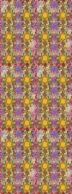 Tropik, dikişsiz çiçek deseni. Raster illüstrasyonu. Kahverengi ve nötr renkte çiçekler.