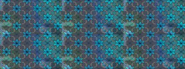 Raster illüstrasyonu. Klasik çiçek tasarımı elementleri. Mavi kıvırcık çiçekler mavi renkte şekillenir.