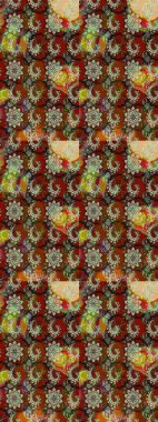 Çiçekli eskiz çizimi. Renkli Yaz Temalı eskiz kalıbı. Kahverengi ve nötr renklerde çiçekler. Düz Çiçek Elementleri Tasarımı.