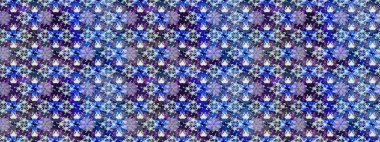 Raster illüstrasyonundaki çiçek desenli çizim. Mavi renkte çiçekler.