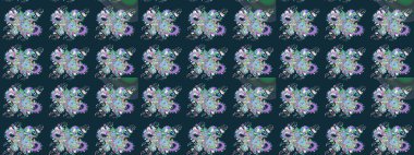 Raster illüstrasyonu. Mavi renkli çiçekler. Çizim çiçek deseni duvar kağıdı için kullanılabilir.