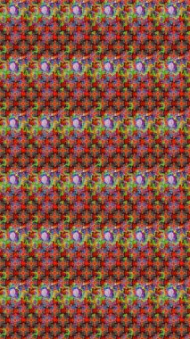 Çizim kalıbı. Çiçek duvar kağıdı. Raster illüstrasyonu. Hint süsü. Renkli süs kenarı. Kırmızı renklerde.