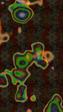 Soyut çiçek çizim kalıbı arka planı. Küçük çiçekteki sevimli çiçek deseni. Kahverengi, gri ve yeşil renklerde. Raster illüstrasyonu. Raster deseni.