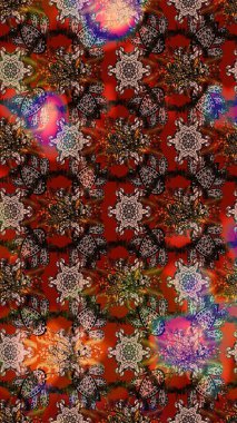 Kahverengi ve kırmızı renklerde. Raster illüstrasyonu. Anti-stres için Raster soyut şablon sayfası.