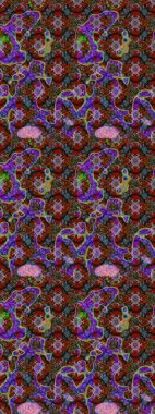 Renkli Bahar Teması eskiz kalıbı. Taslak desenli, modaya uygun kumaş deseni. Düz Çiçek Elementleri Tasarımı. Şirin çiçek elementleri. Raster illüstrasyonu.