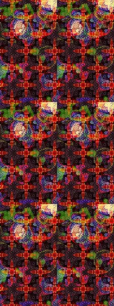 Süslü kumaş deseni. Raster deseni. Çiçekli çiçek deseni, suluboya..