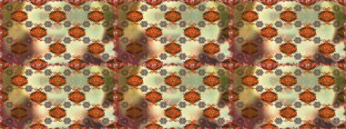 Vadinin çiçekleri kahverengi ve bej renklerde. Çiçeksiz desenlerin çizimi.