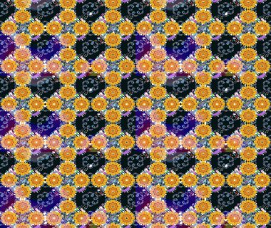 Raster illüstrasyonu. Küçük çiçekli şirin bir desen. Çiçek ve yapraklı çiçek deseni.