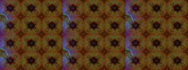 Vadinin çiçekleri kahverengi renklerde. Çiçekler. Soyut etnik raster çizim kalıbı.