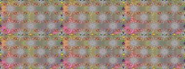 Gri renkli etnik çiçeklerle kusursuz bir desen. Raster Çiçek İllüstrasyon Şirin Tekstil.