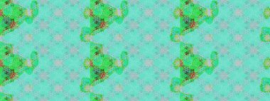 Şirin çiçekli eskiz deseni ve mavi renkli yapraklar, suluboya çiçek deseni, duvar kağıdı, kart veya kumaş için fayanslı. Raster illüstrasyonu.