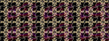 Raster illüstrasyonundaki çiçek desenli çizim. Renkli Bahar Teması eskiz kalıbı. Güzel kumaş deseni. Düz Çiçek Elementleri Tasarımı.