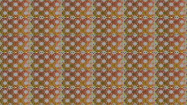 Kahverengi ve gri renklerde etnik çiçeklerle kusursuz bir desen. Raster Çiçek İllüstrasyon Şirin Tekstil.