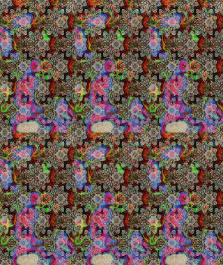 Şirin çiçek elementleri. Gri renkli çiçekler. Raster illüstrasyonu. Çizim.