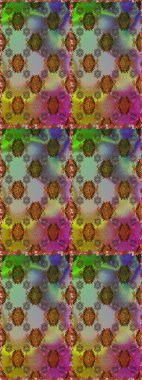 Kahverengi ve yeşil renkli çiçekler. Raster illüstrasyonunda kusursuz çiçek deseni. Düz Çiçek Elementleri Tasarımı. Renkli Bahar Teması Kusursuz Arkaplan.