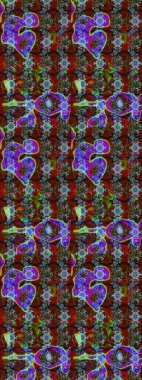 Raster illüstrasyonu. Taslak dekoratif arka plan, çiçek mandala. Çiçek. Kırmızı ve kahverengi renklerde.