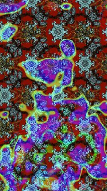 Mavi, kırmızı ve kahverengi renkte çiçekler. Elle boyanmış suluboya resim çizimi çiçekler ve bitkiler.