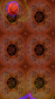 Çiçekli zambakların eskiz geçmişi. Parlak çiçekli kolaj çiçekleri kahverengi ve kırmızı. Çiçek tasarımı için inanılmaz kolaj cennet tarzı..