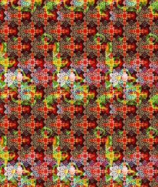 Renkli Bahar Teması eskiz kalıbı. Raster illüstrasyonundaki çiçek desenli çizim. Kırmızı renkte çiçekler. Düz Çiçek Elementleri Tasarımı.