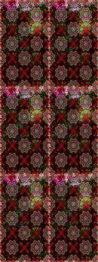 Küçük çiçekli kusursuz yay deseni. Suluboya tarzında siyah ve kahverengi renklerde. Raster illüstrasyonu.