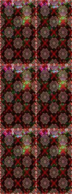 Küçük çiçekli kusursuz yay deseni. Suluboya tarzında siyah ve kahverengi renklerde. Raster illüstrasyonu.