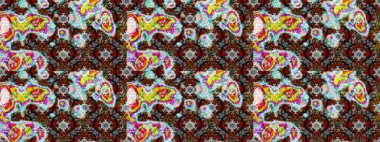 Raster stili kumaş deseni. Çiçekler suluboya çizim deseni.