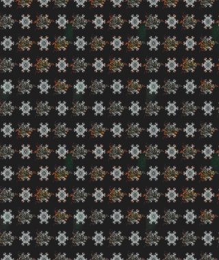 Raster illüstrasyonu. El çizimi çiçekli soyut çizim kalıbı. Gri renkli çiçekler.