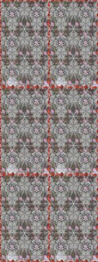 Gri ve nötr renkte çiçekler. Raster illüstrasyonunda kusursuz çiçek deseni. Düz Çiçek Elementleri Tasarımı. Renkli Yaz Temalı Kusursuz Arkaplan.