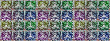 Yeşil renkli çiçekler. Tropik çiçekler. Tişörtsüz arka plan deseni.